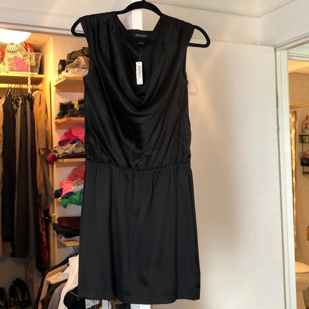 Silk black mini dress
